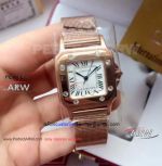 Perfect Replica Cartier Santos Ladies Watch All Rose Gold